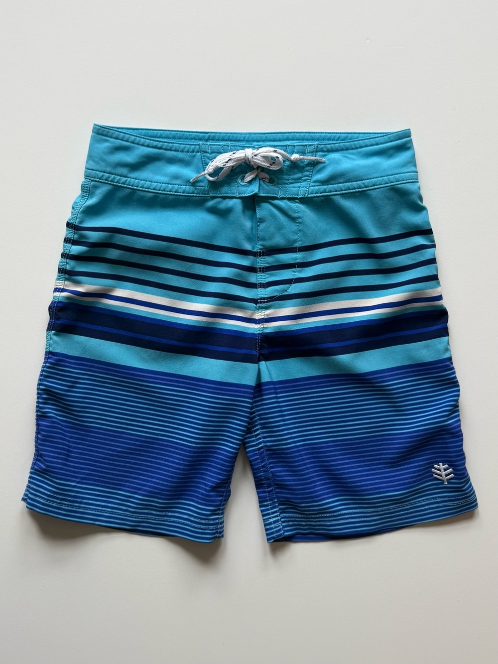 Coolibar Boys UPF 50+ Blue Striped Board Shorts - Size XS/4